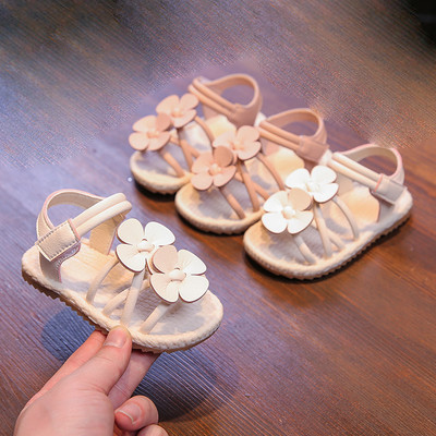 Нов модел детски кожени сандали с велкро закопчаване за момичета