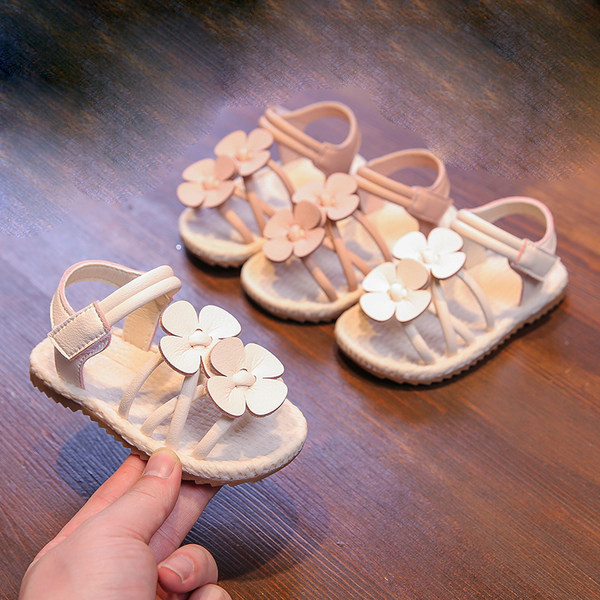 Нов модел детски кожени сандали с велкро закопчаване за момичета