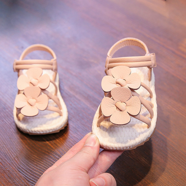 Нов модел детски кожени сандали с велкро закопчаване за момичета