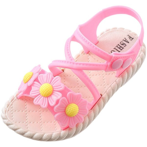 Bērnu sandales meitenēm ar 3D elementiem un gumijas zoli