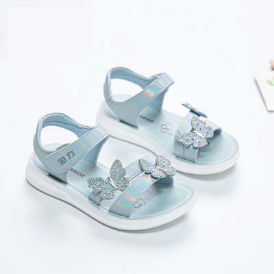 Bērnu sandales ar uzlīmēm un 3D apdari ar dekoratīviem akmeņiem