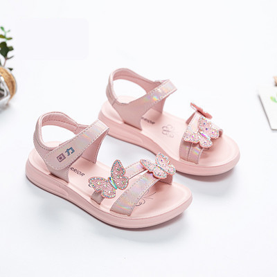 Bērnu sandales ar uzlīmēm un 3D apdari ar dekoratīviem akmeņiem