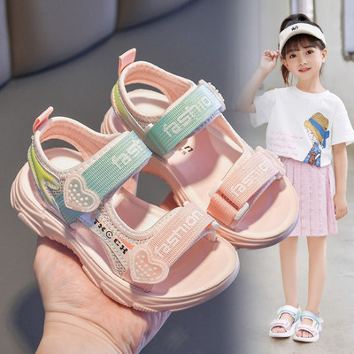 Sandale casual cu închidere cu velcro și inscripție