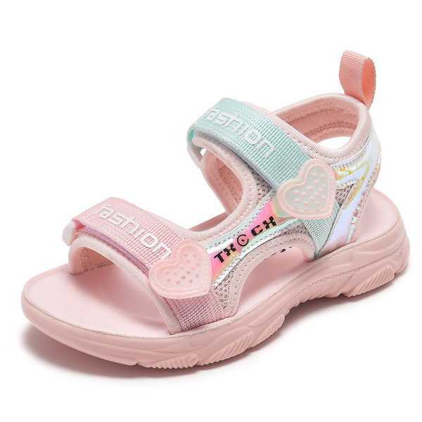 Sandale casual cu închidere cu velcro și inscripție