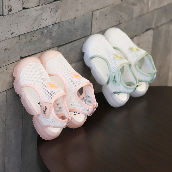 Tīkla bērnu sandales meitenēm sneaker tipam ar ērtu zoli