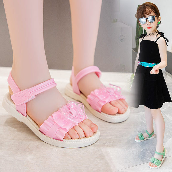 Modernas bērnu sandales ar plakanām zolēm piemērotas vasarai