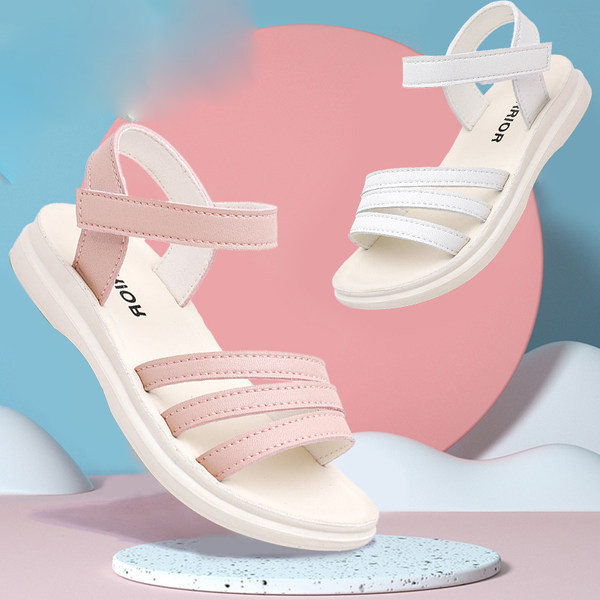 Ikdienas bērnu sandales ar ādas lencēm meitenēm