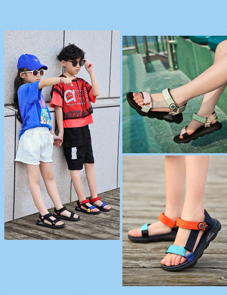 Ikdienas bērnu sandales no tekstila ar velcro aizdari