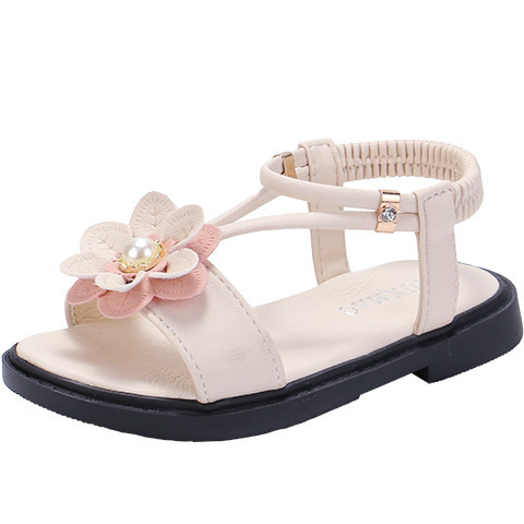 Bērnu sandales ar 3D elementu un plakanu zoli meitenēm