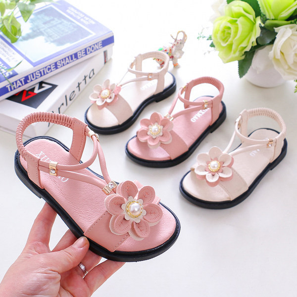 Bērnu sandales ar 3D elementu un plakanu zoli meitenēm