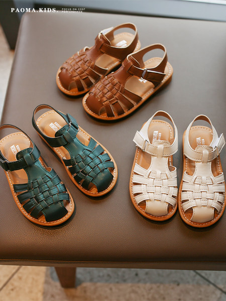 Bērnu sandales romiešu stilā ar velcro aizdari