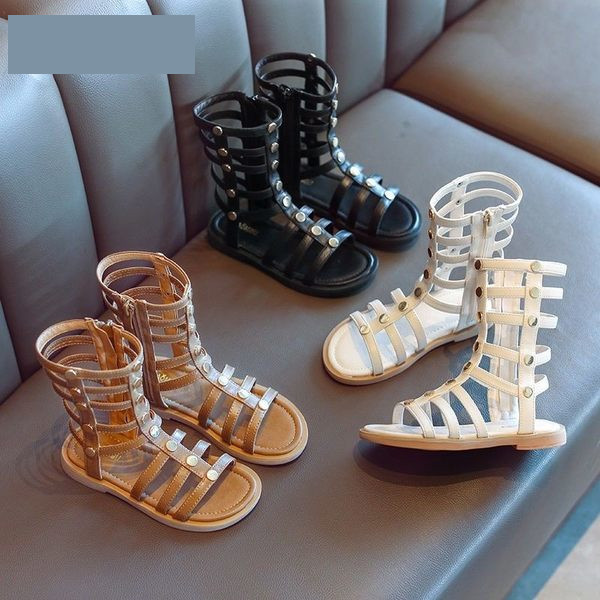 Modernas bērnu sandales romiešu stilā no eko ādas