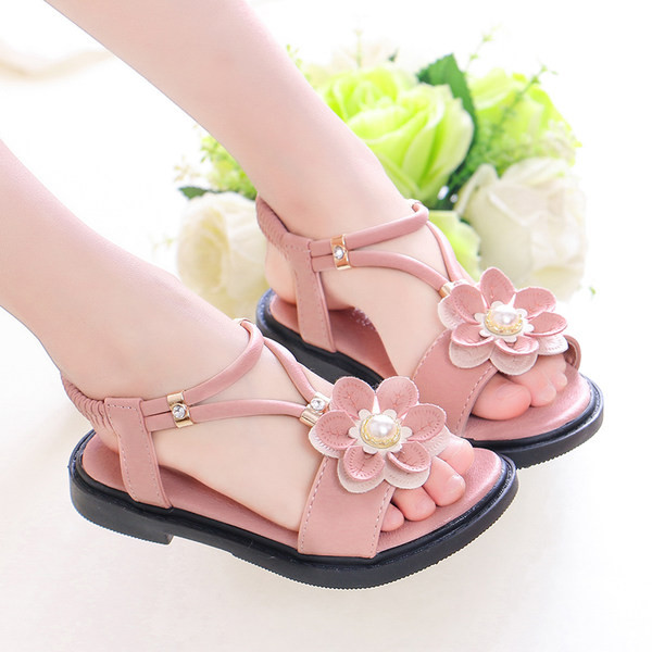 Jauns bērnu sandaļu modelis ar ziediem - meitenēm