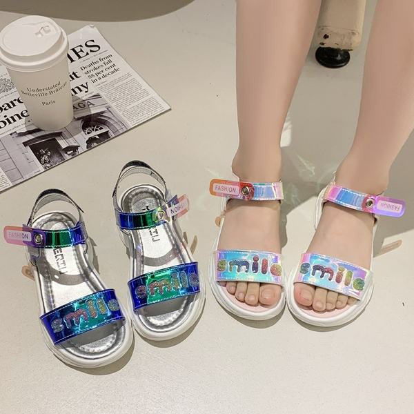 Bērnu sandales ar uzrakstu divās krāsās