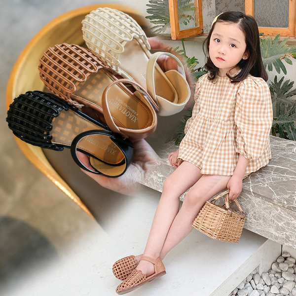 Bērnu slēgtas sandales ar velcro aizdari no eko ādas