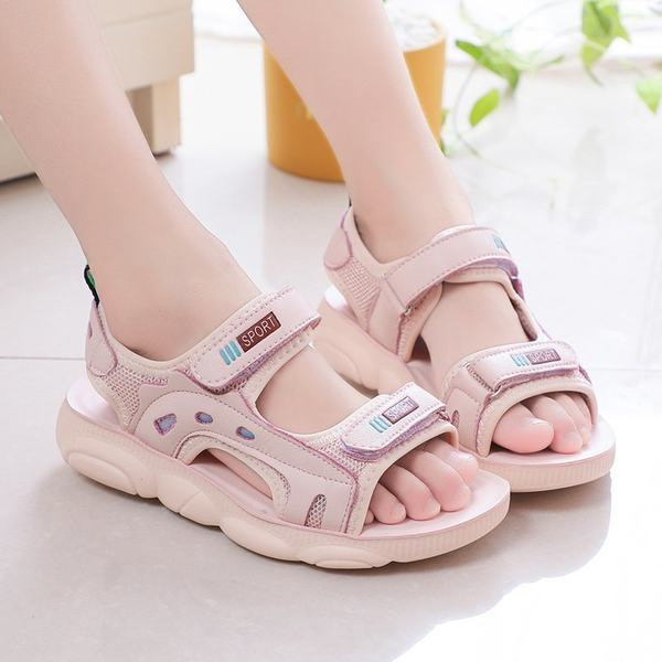 Sporta bērnu sandales meitenēm ar velcro aizdari un tīklveida audumu