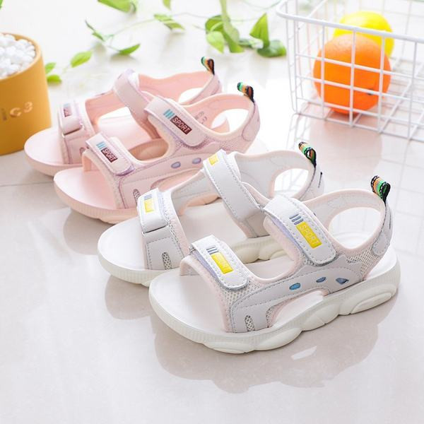 Sporta bērnu sandales meitenēm ar velcro aizdari un tīklveida audumu