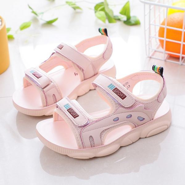 Sporta bērnu sandales meitenēm ar velcro aizdari un tīklveida audumu