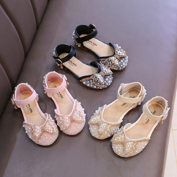 Bērnu sandales ar pērlītēm un lentītēm