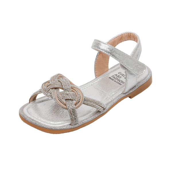 Нов модел летни сандали с тънки преплетени каишки и декорация камъни