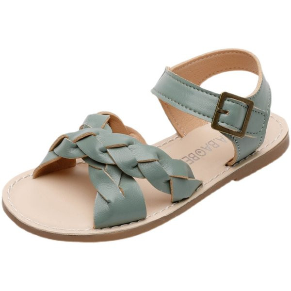 Детски сандали с преплетени каишки от еко кожа