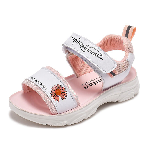 Ежедневни детски сандали с лепенки и апликация 