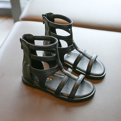 Детски сандали от еко кожа и закопчаване с цип