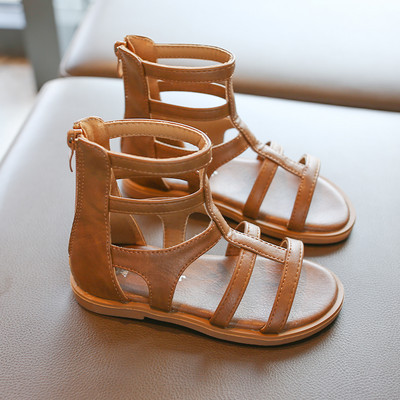 Детски сандали от еко кожа и закопчаване с цип