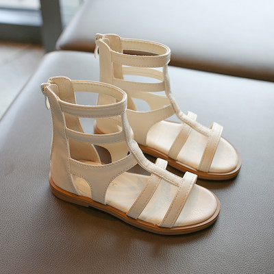 Детски сандали от еко кожа и закопчаване с цип