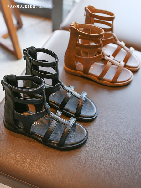 Детски сандали от еко кожа и закопчаване с цип