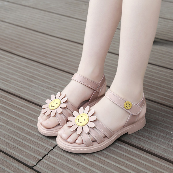 Детски сандали от еко кожа с 3D цвете