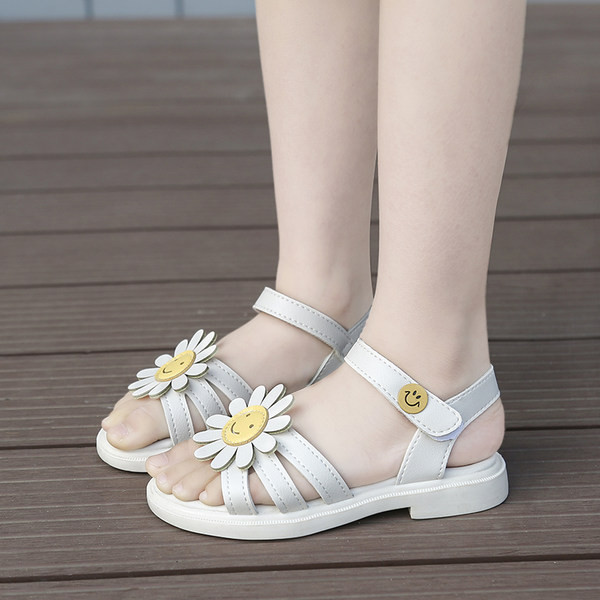 Детски сандали от еко кожа с 3D цвете