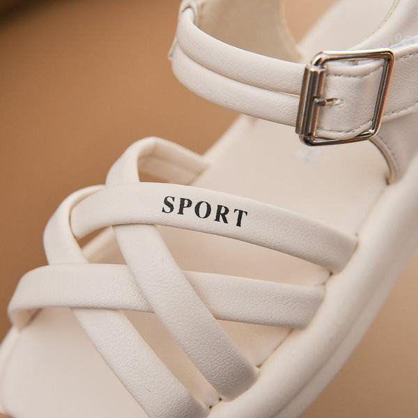 Детски кожени неплъзгащи се сандали с катарама 