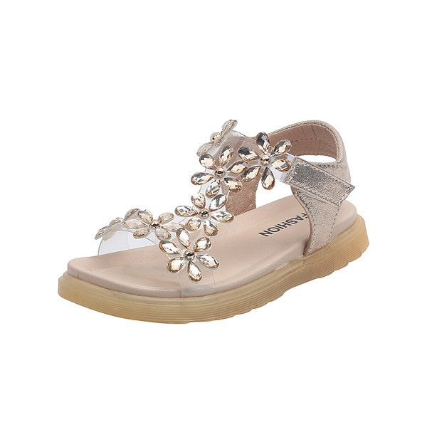 Модерни детски сандали с 3D цветя