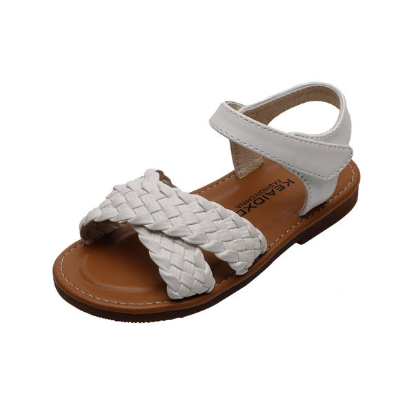 Детски сандали със сплетени каишки от еко кожа