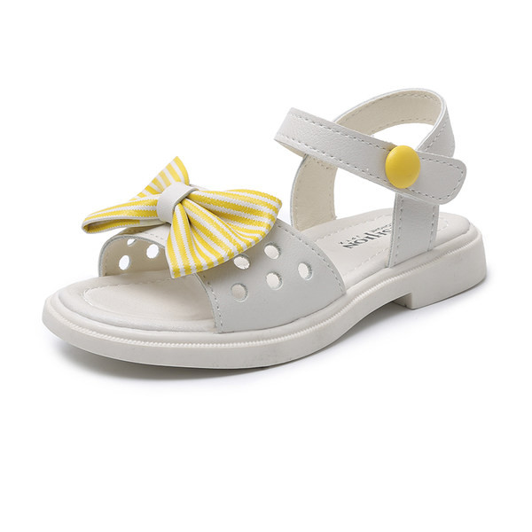 Детски сандали от еко кожа с панделка - в два цвята