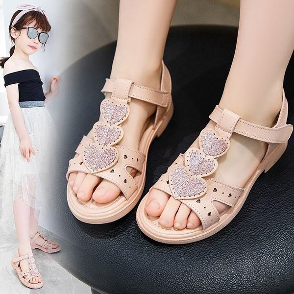 Детски сандали за момичета от еко кожа с 3D декорация 