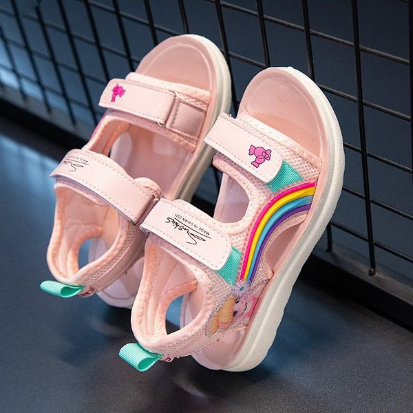 Детски текстилни сандали с цветен принт 