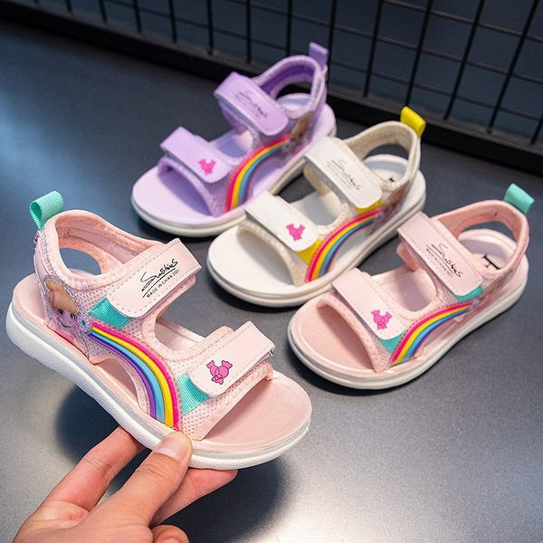 Детски текстилни сандали с цветен принт 