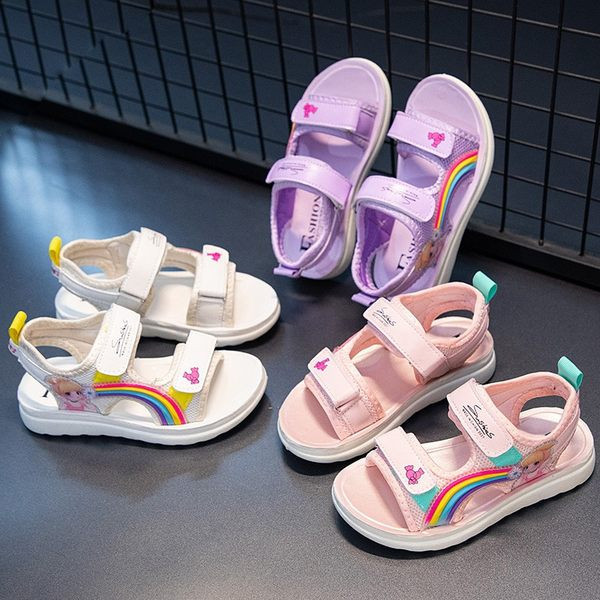 Детски текстилни сандали с цветен принт 