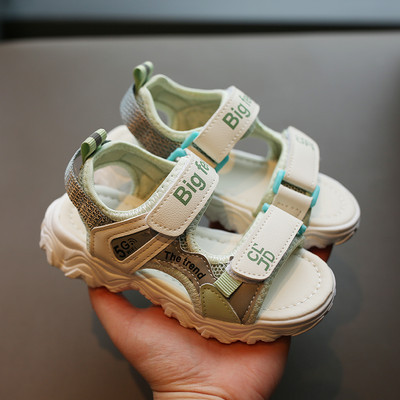Детски сандали с велкро закопчаване с надпис 