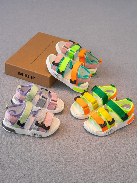 Ежедневни детски сандали за момичета от текстил с велкро закопчаване