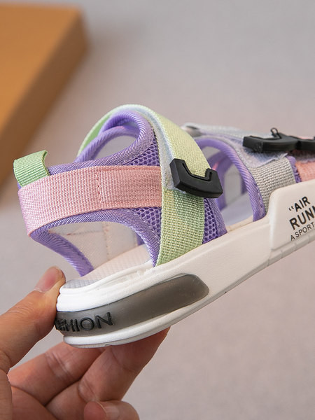 Ежедневни детски сандали за момичета от текстил с велкро закопчаване