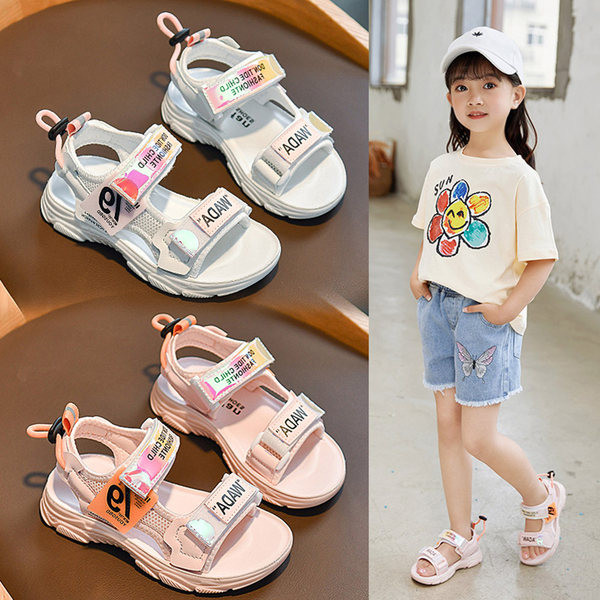 Ежедневни детски сандали за момичета с лепенки 