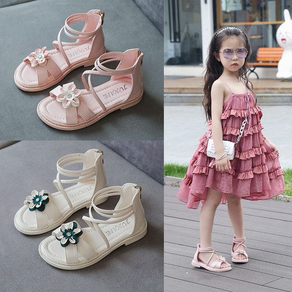 Нов модел кожени сандали с 3D елемент за момичета