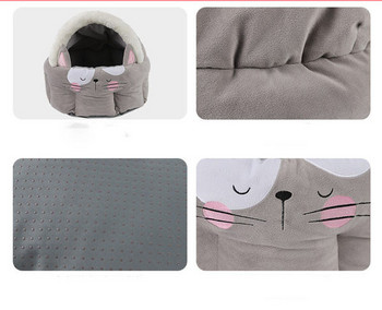 Βελούδινο κρεβάτι με κέντημα - κατάλληλο για γάτες