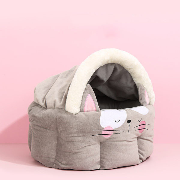 Плюшено легло с бродерия-подходящо за котки 