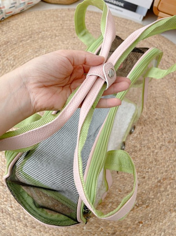 Φορητή διαφανής τσάντα για κατοικίδια με φερμουάρ