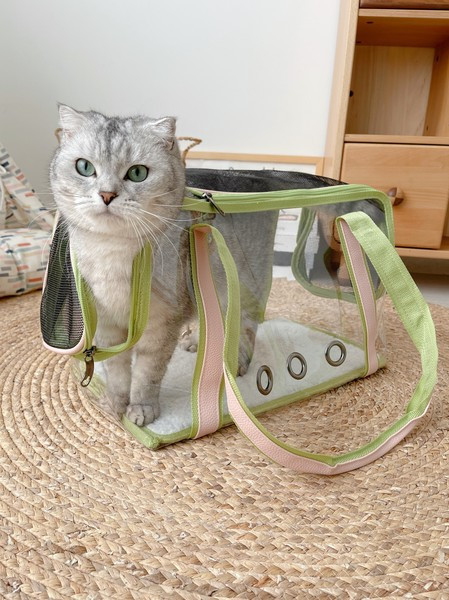 Преносима прозрачна чанта за домашни любимци с цип 