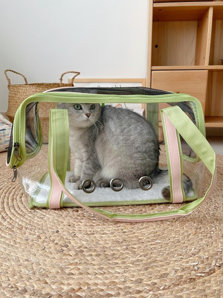 Преносима прозрачна чанта за домашни любимци с цип 